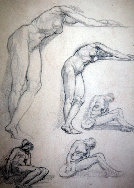 Hle, ženich přichází, aneb deset panen, kolem roku 1880 (tužka na papíře) od William Blake Richmond
