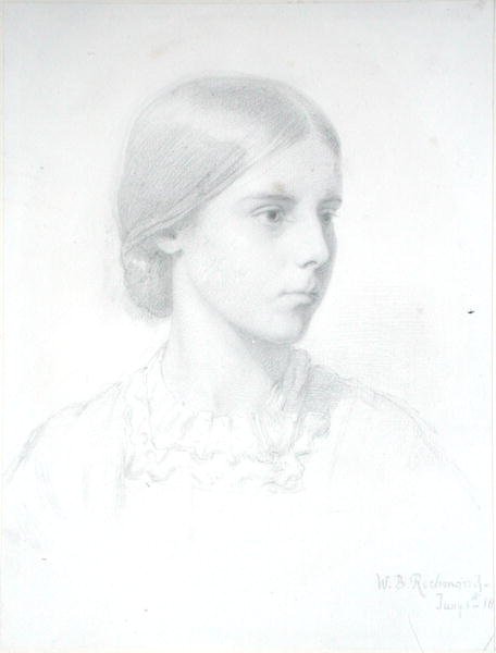 Portrét mladé ženy (tužka na papíře) od William Blake Richmond