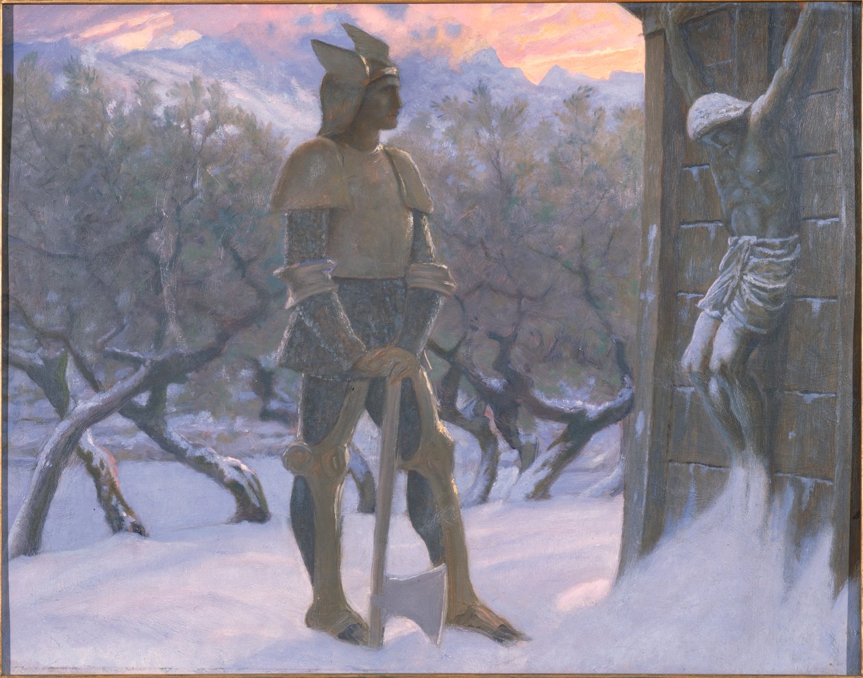 Hun a krucifix od William Blake Richmond