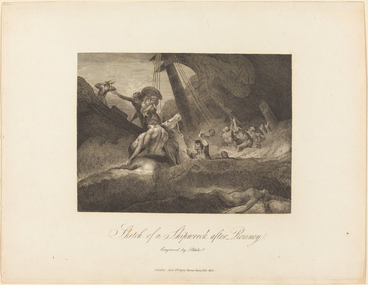 Náčrt vraku lodi od William Blake after George Romney