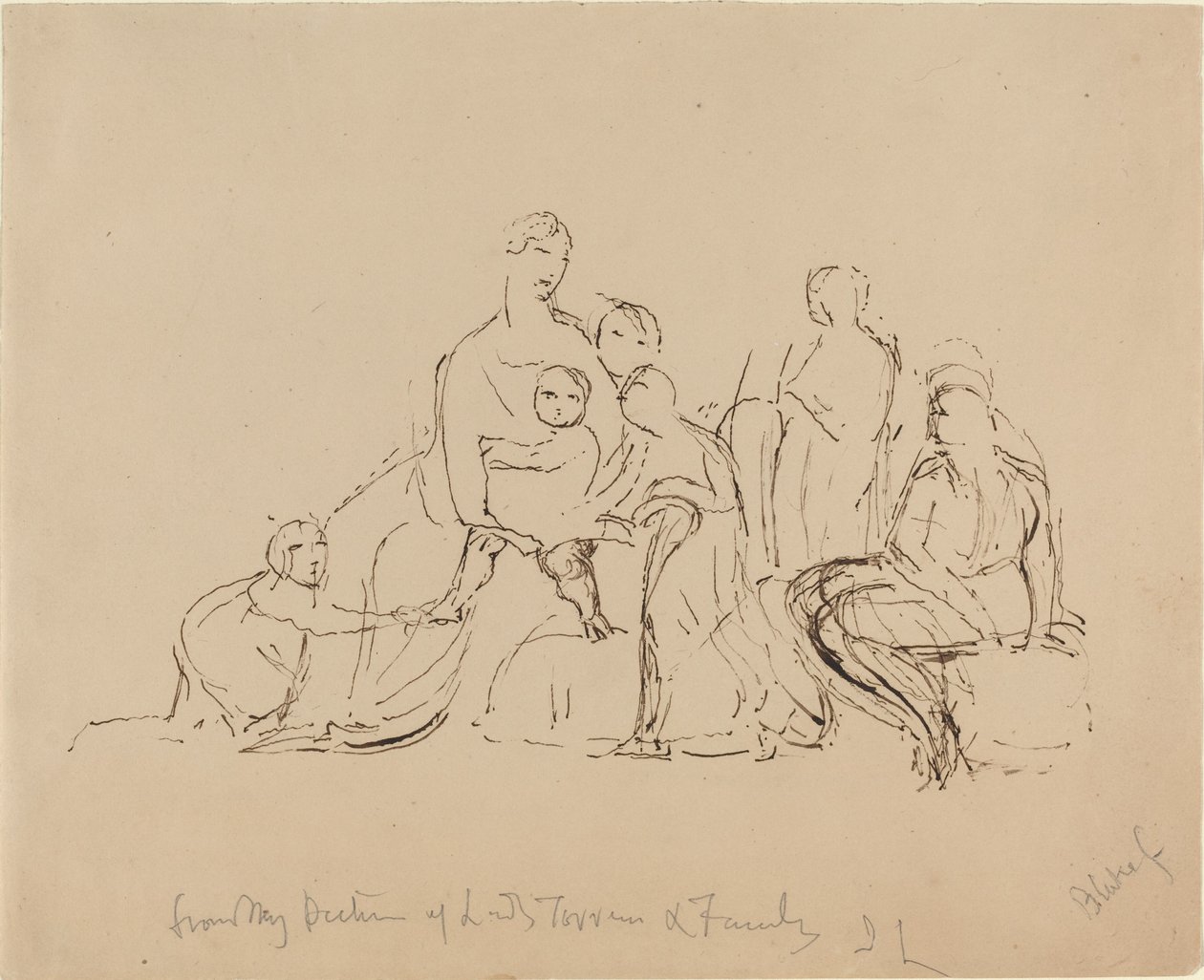 Lady Torrensová s rodinou od William Blake after John Linnell