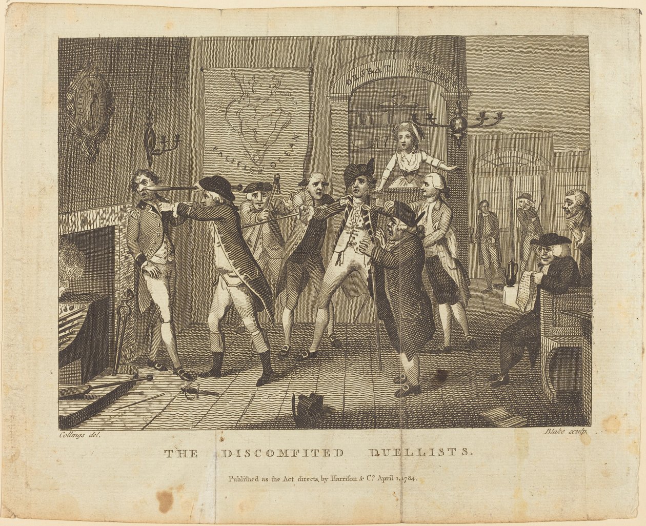 Zneklidnění duelanti od William Blake after Samuel Collings