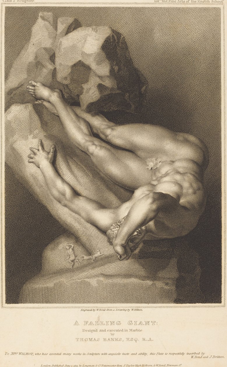 Padající obr od William Bond after William Hilton I after Thomas Banks