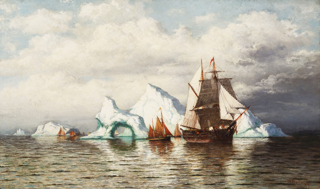 Mezi ledovci, pobřeží v Labradoru, od William Bradford