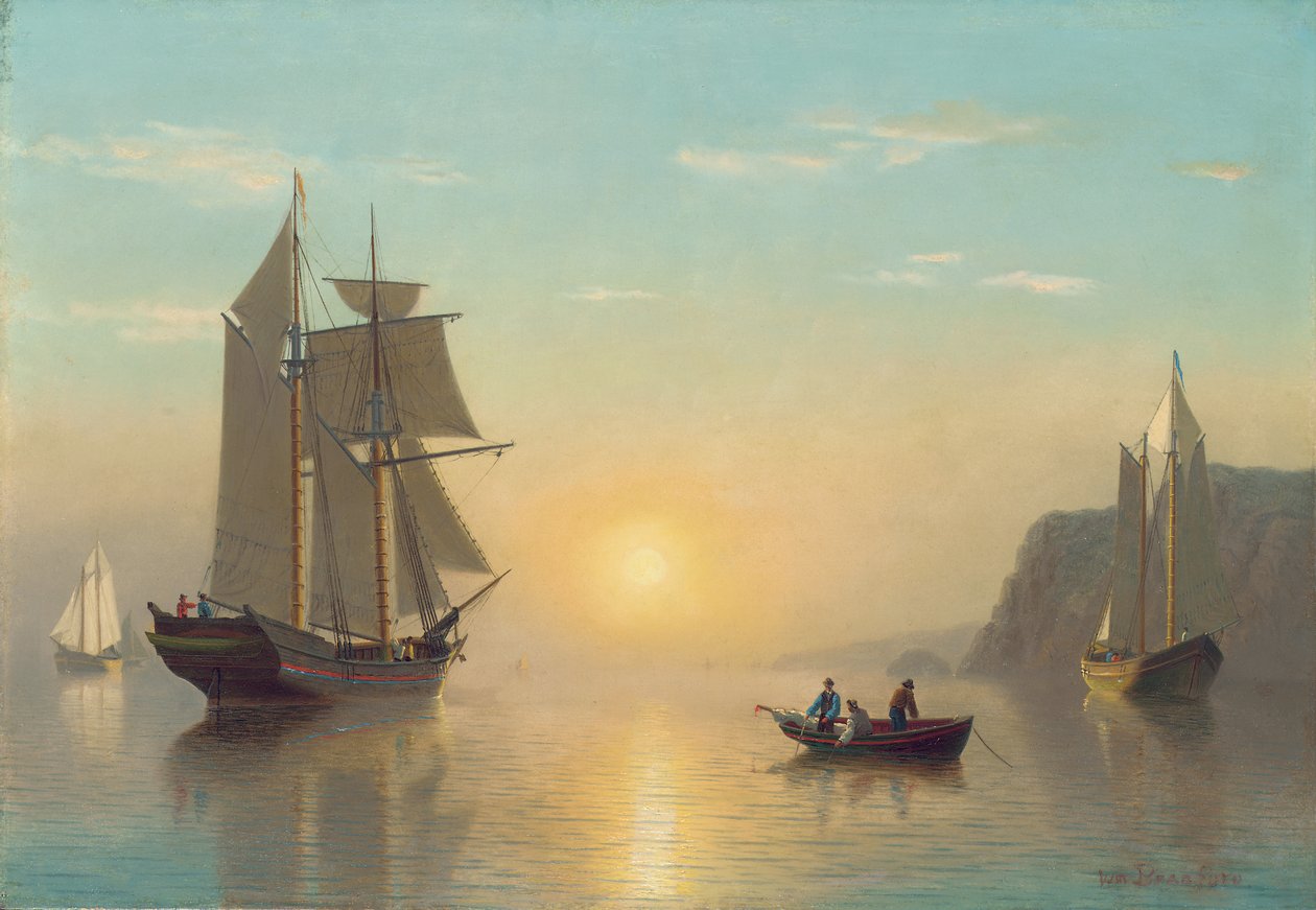 Západ slunce Klid v zálivu Fundy, kolem roku 1860 od William Bradford