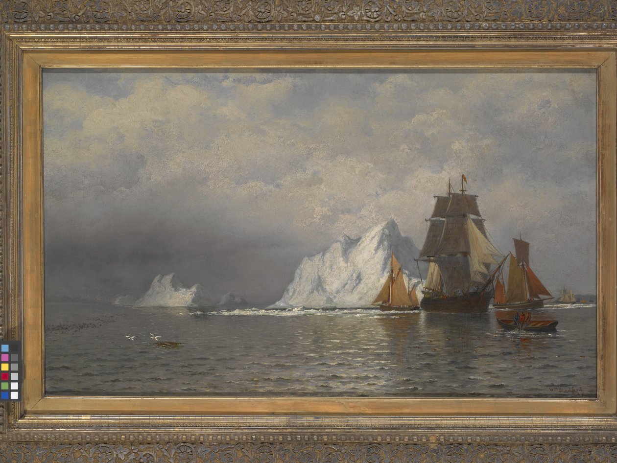 Velrybář a rybářská plavidla poblíž pobřeží Labradoru (olej na plátně) od William Bradford