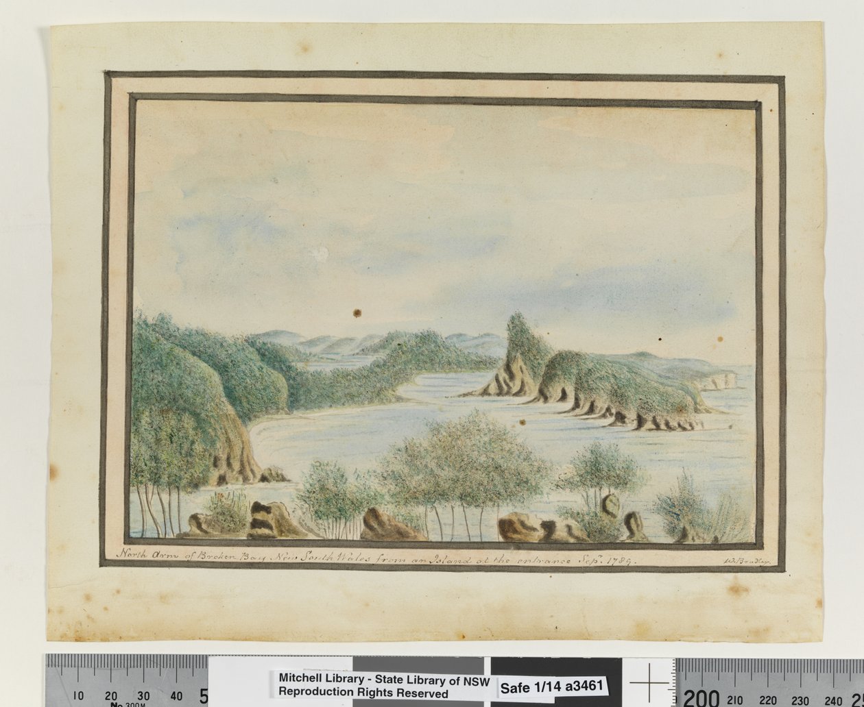 Opp. p. 92. `Severní rameno Broken Bay Nový Jižní Wales z ostrova u vchodu září 1789
