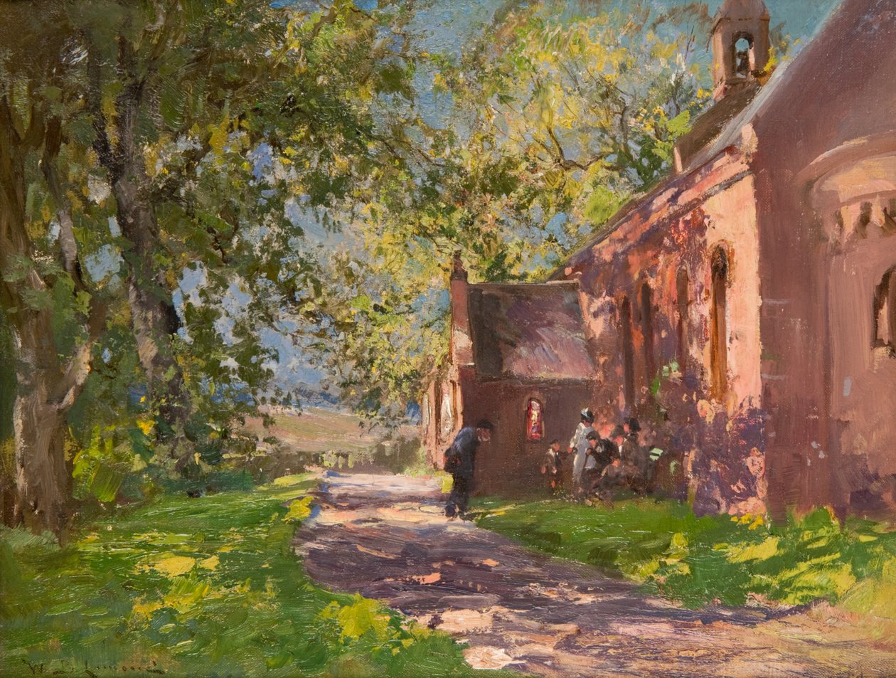 Kostel Auchmithie (olej na plátně) od William Bradley Lamond