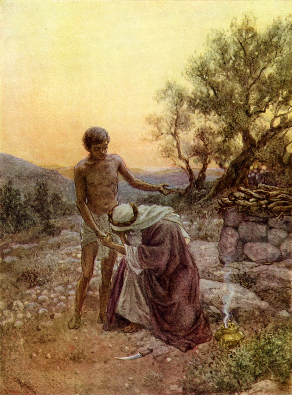 Abraham a Izák na hoře Moria - Bible od William Brassey Hole