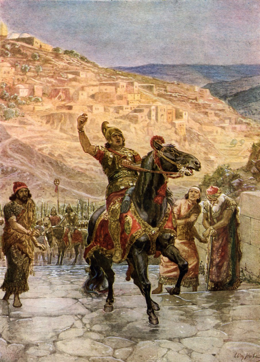 Asyrský Rabshakeh požaduje kapitulaci Jeruzaléma - Bible od William Brassey Hole