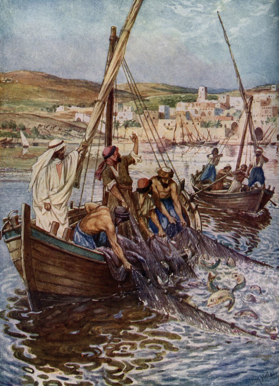 Čtyři rybáři jsou nazýváni učedníky - Bible od William Brassey Hole