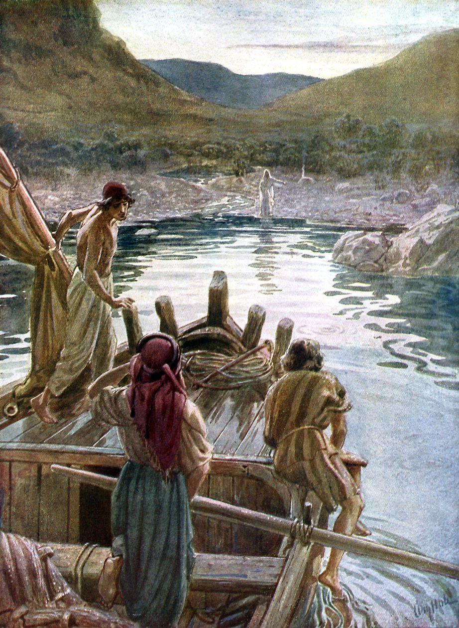 Ježíš se zjevuje učedníkům u Galilejského moře – Bible od William Brassey Hole