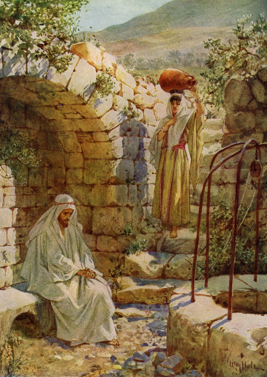 Ježíš žádá Samaritánku o vodu - Bible od William Brassey Hole