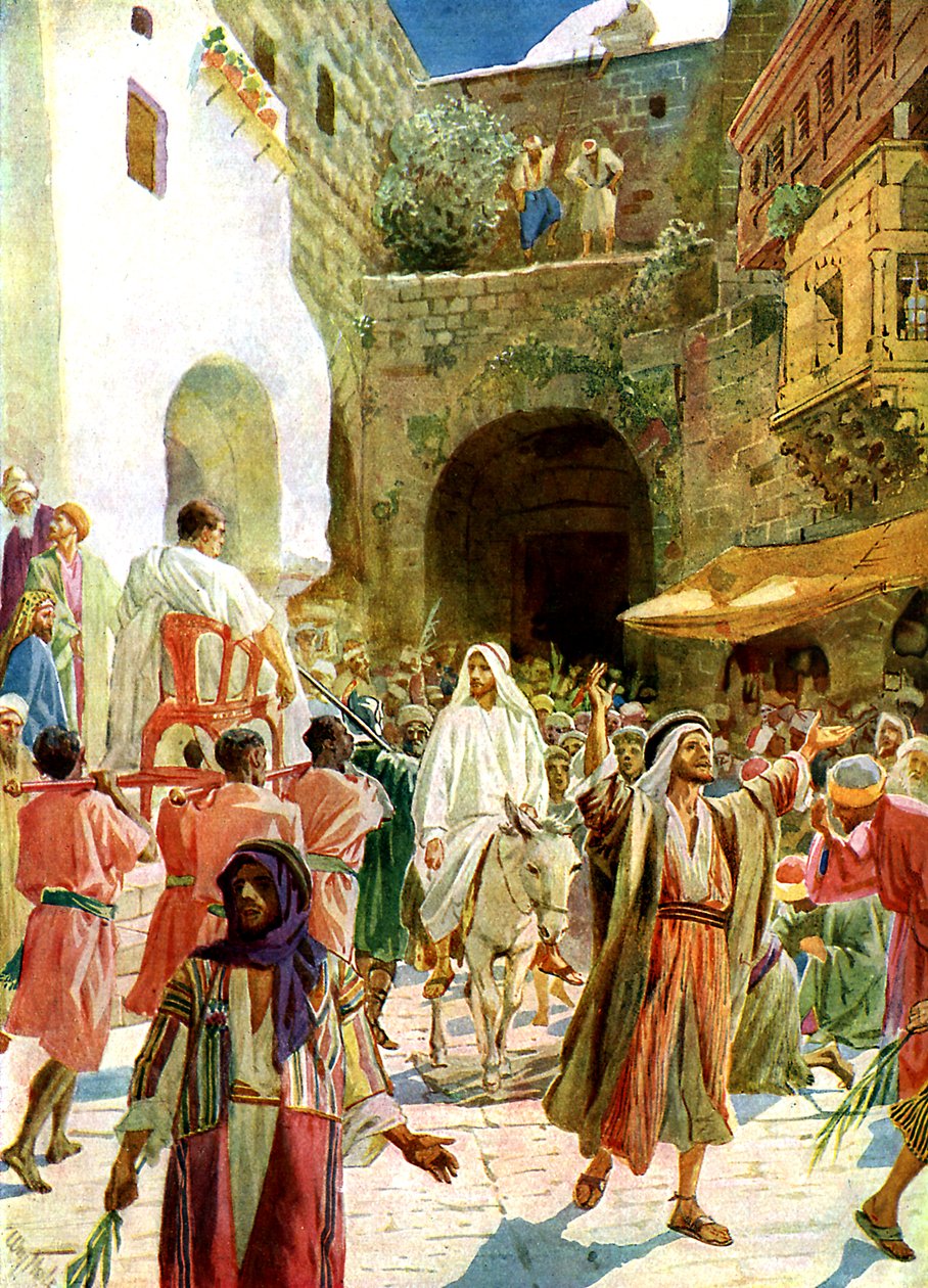 Ježíš vstupuje do Jeruzaléma - Bible od William Brassey Hole