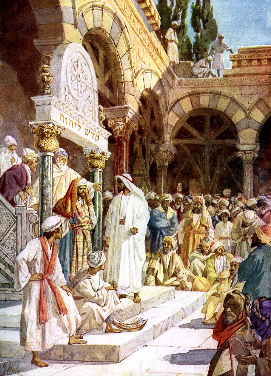 Ježíš je napadán kněžími a zákoníky - Bible od William Brassey Hole