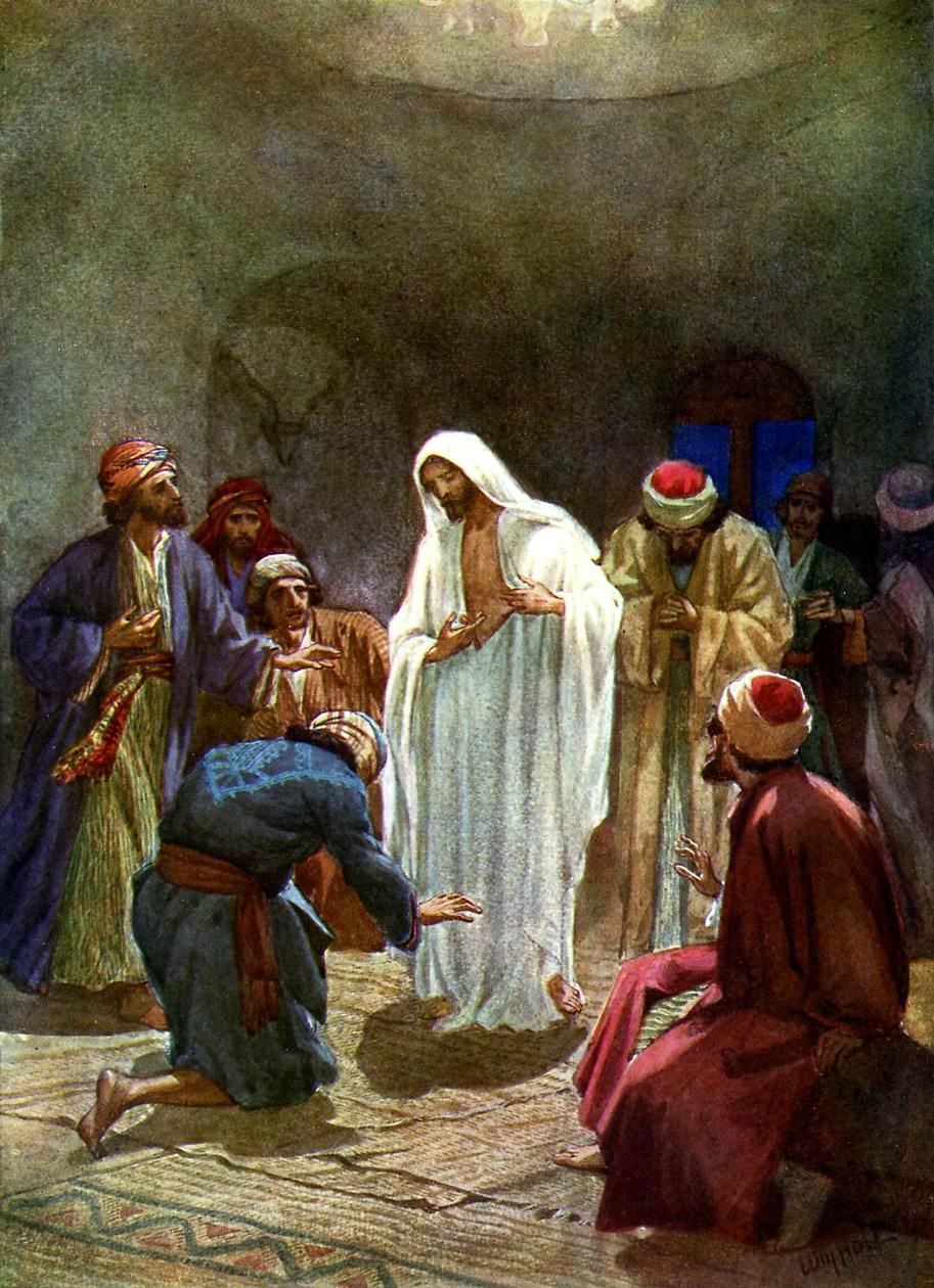Ježíš ukazuje učedníkům své rány – Bible od William Brassey Hole