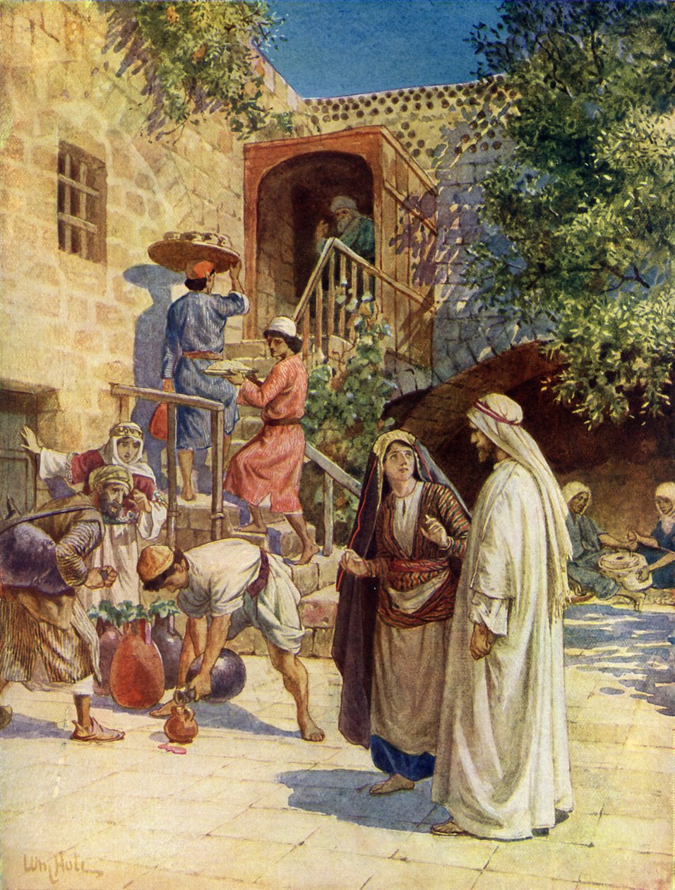Ježíš proměňuje vodu ve víno – Bible od William Brassey Hole