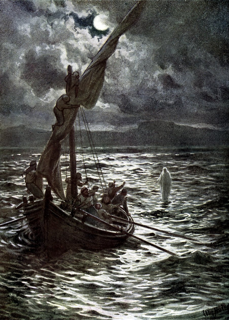 Ježíš chodí po vodě - Bible od William Brassey Hole