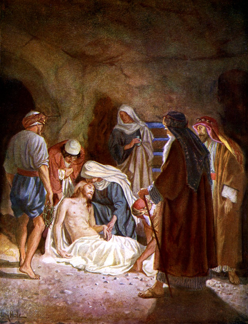 Josef z Arimatie odstraňuje tělo Ježíše - Bible od William Brassey Hole