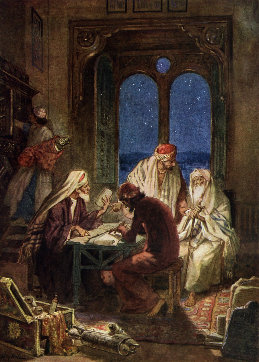 Učení Židé píšící svitky bible - Bible od William Brassey Hole