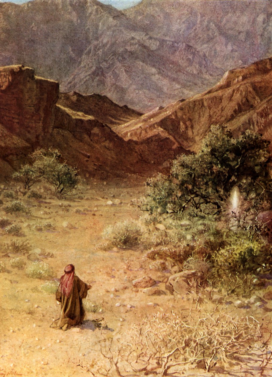 Mojžíš a hořící keř - Bible od William Brassey Hole