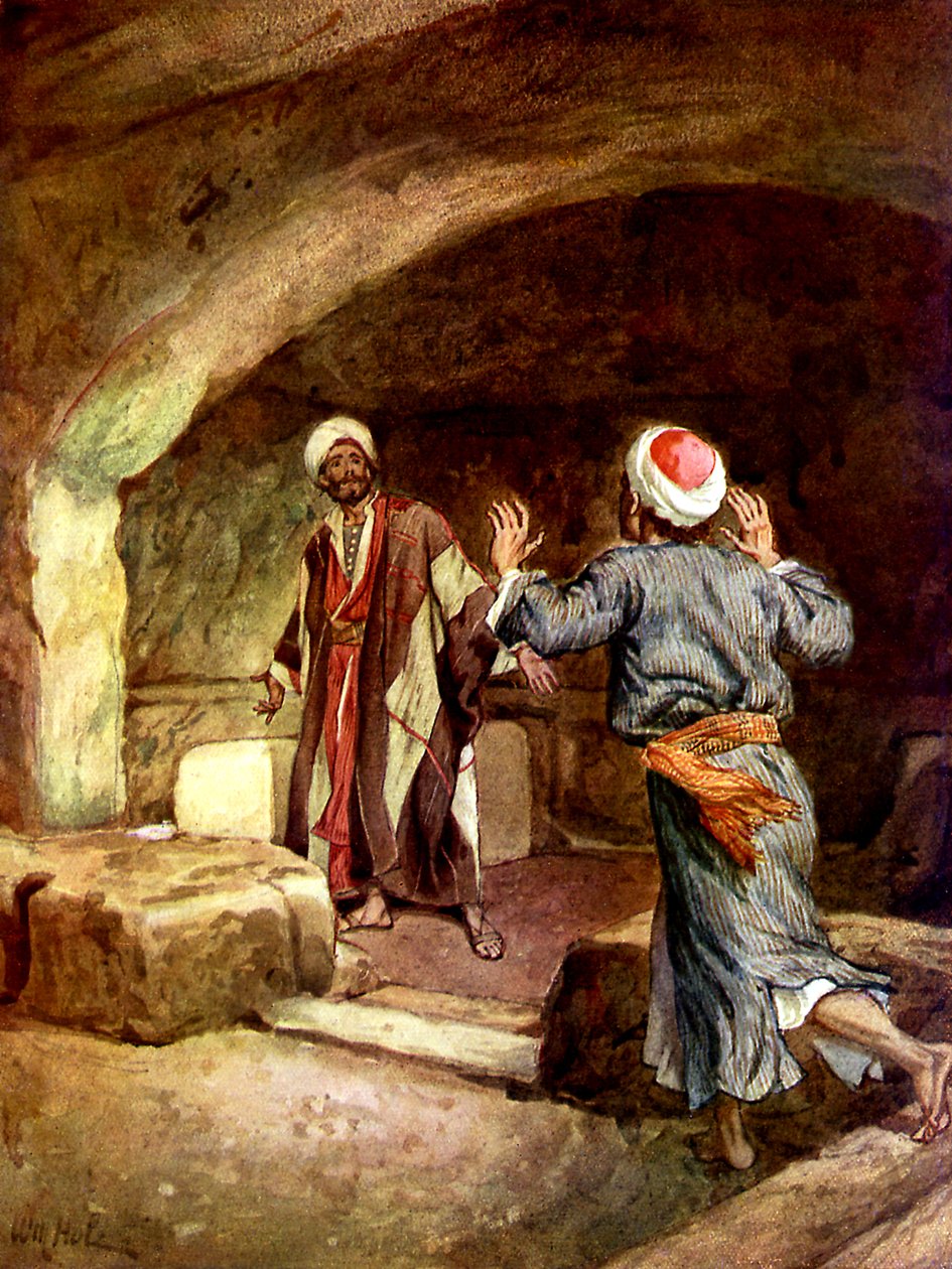 Petr a Jan spěchají k prázdnému hrobu – Bibli od William Brassey Hole