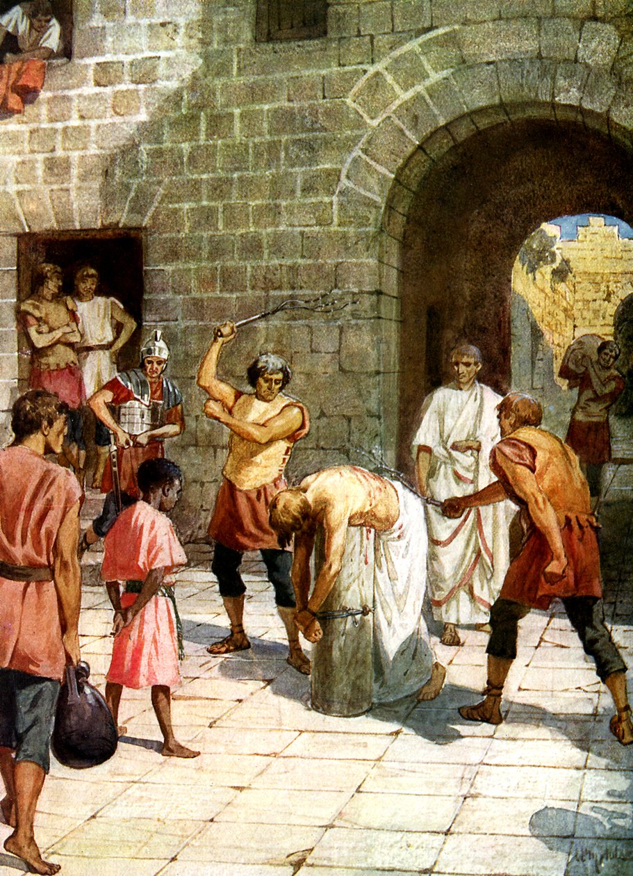 Pilát nařizuje, aby byl Ježíš bičován – Bible od William Brassey Hole