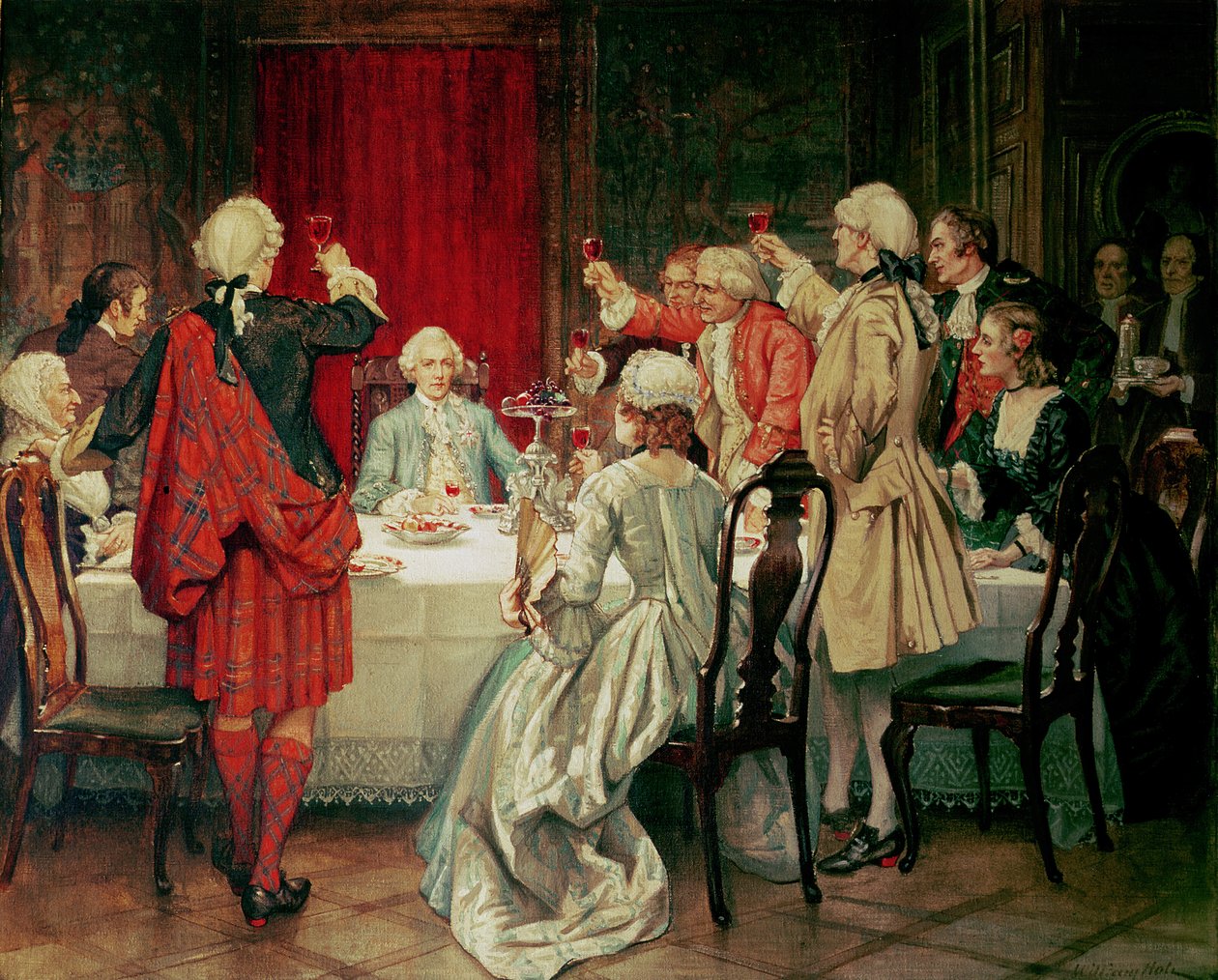 Princ Charles Edward Stuart v Edinburghu, 1745 od William Brassey Hole