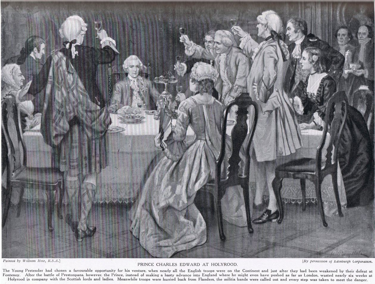 Princ Charles Edward v Holyroodu, ilustrace z 