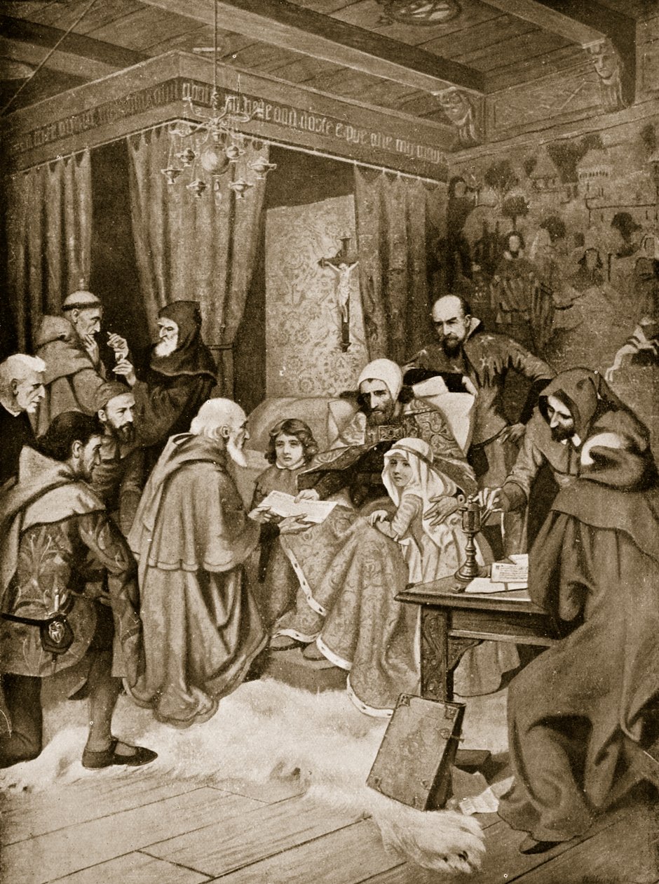 Robert Bruce uděluje chartu, 1329, ilustrace z 