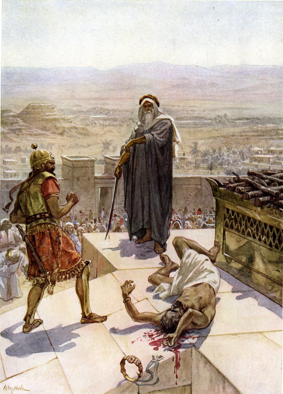 Samuel zabíjí Agaga v Gilgalu - Bible od William Brassey Hole