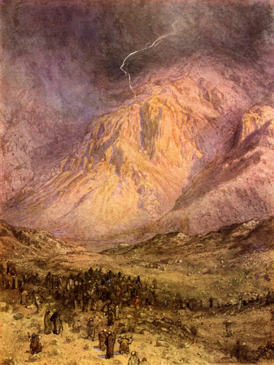 Vydání zákona na hoře Sinaj. - Bible od William Brassey Hole