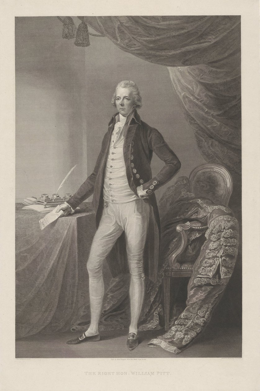 Portrét van Williama Pitta Správný Honza. William Pitt (titul na objektu) od William Bromley (I)