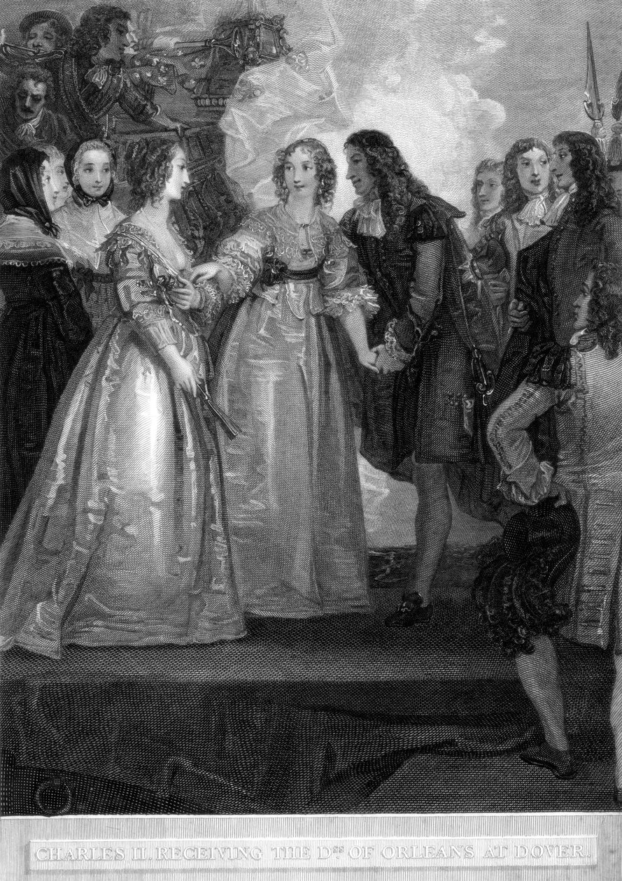 Charles II přijímá vévodkyni z Orleansu v Doveru, 1670 1804. od William Bromley