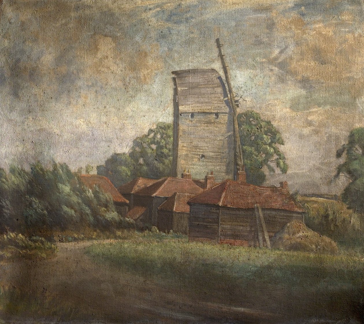 Toot Mill, Toot Hill, Essex (olej na hesianu) od William Brown MacDougall