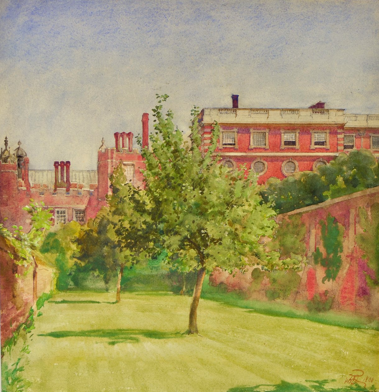 Hampton Court ze soukromé zahrady od William Bruce Ellis Ranken