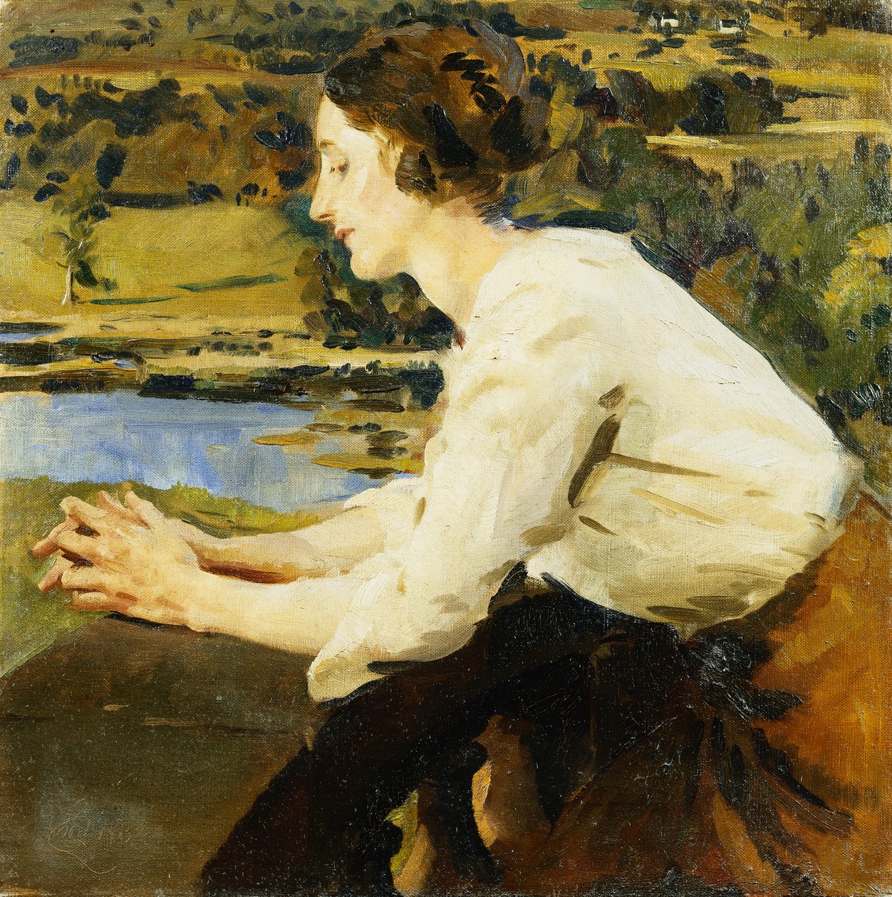 Mladá žena na balkóně od William Bruce Ellis Ranken