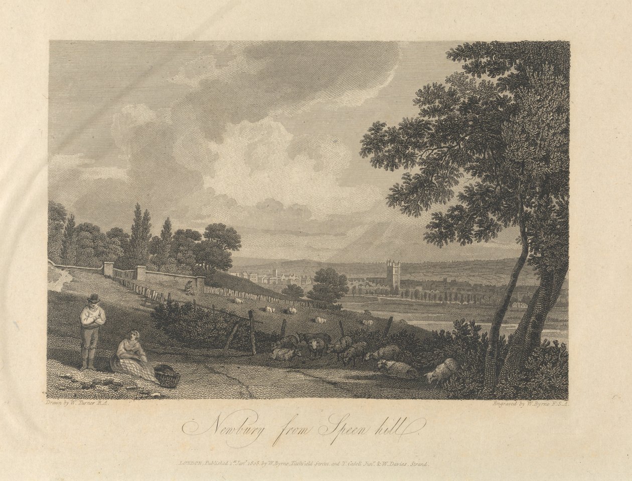 Newbury ze Speen Hill od William Byrne