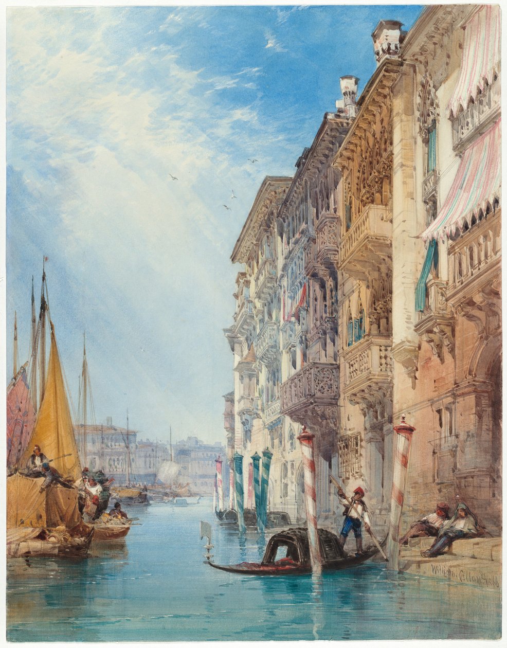 Gondola na Canal Grande, Benátky od William Callow