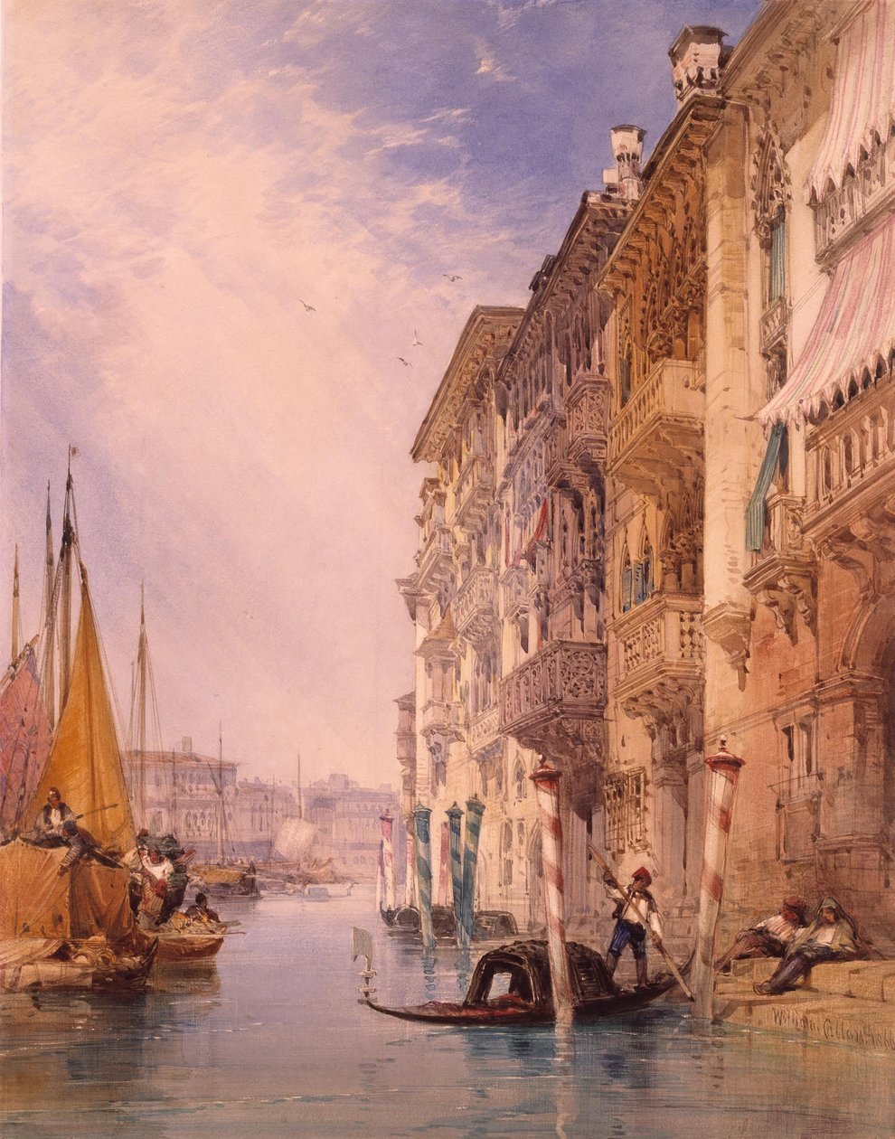Gondola na Canal Grande, Benátky od William Callow