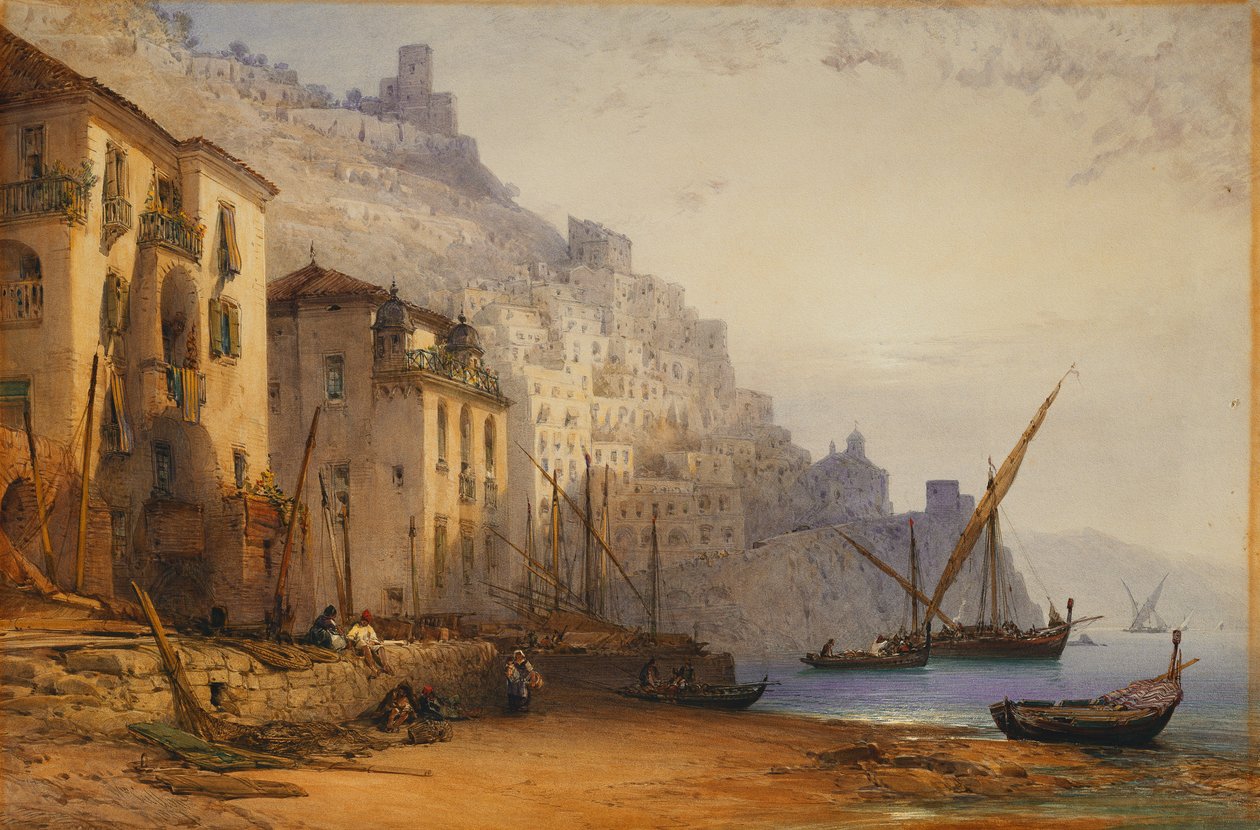 Amalfi z pobřeží - Letní ráno, 1887 od William Callow