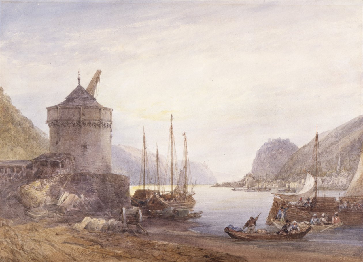 Andernach On The Rhine (akvarel na bílém tkaném papíře) od William Callow