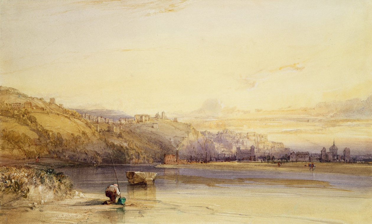 Břehy řeky Saone, Lyon od William Callow