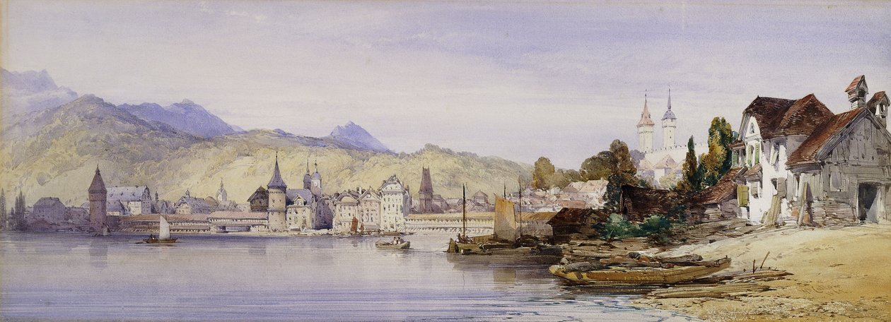 Lucern od jezera, 1862 od William Callow