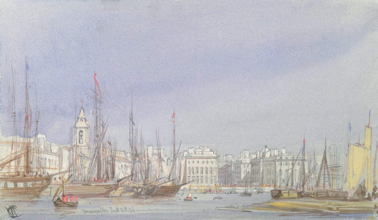 Marseille, plavba ve vnitřním přístavu, 28. července 1836 od William Callow