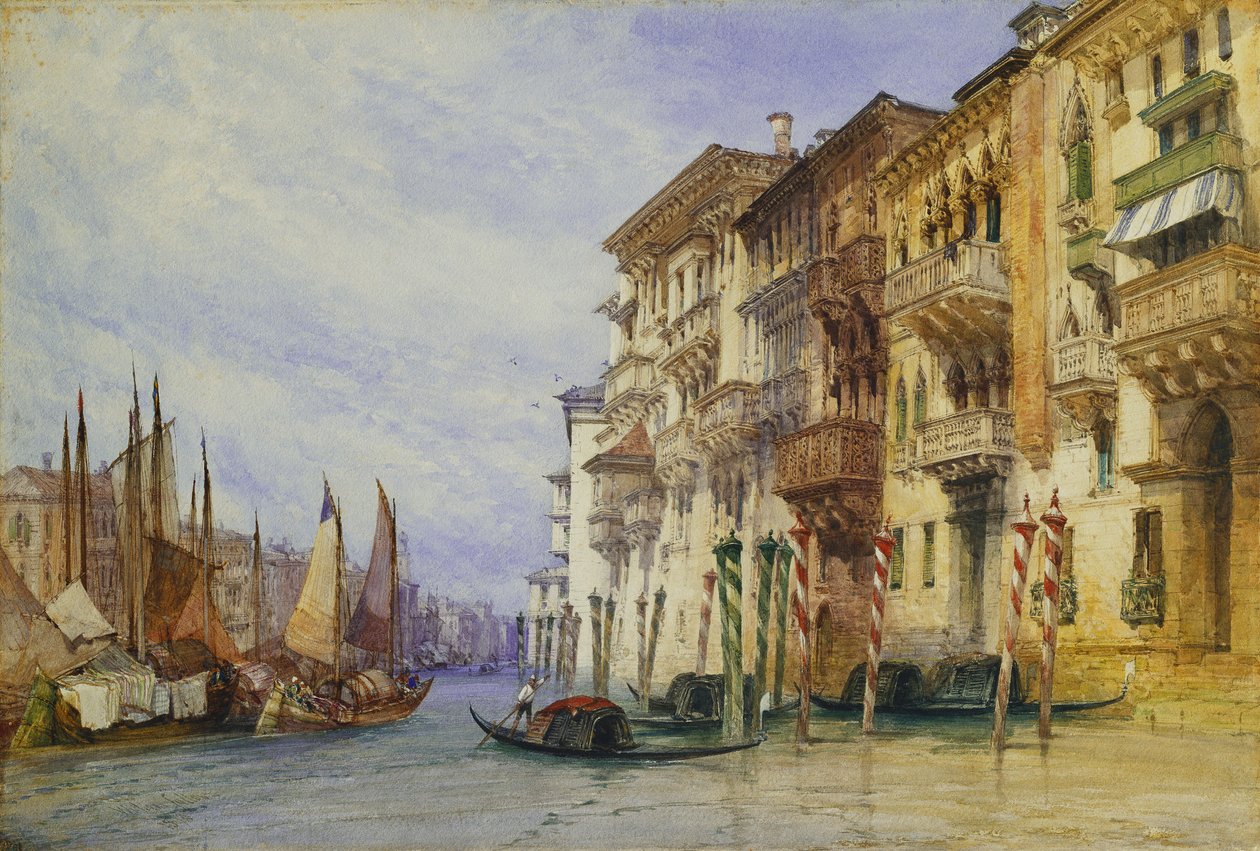 Paláce poblíž vchodu do Canal Grande, Benátky, 1898 od William Callow
