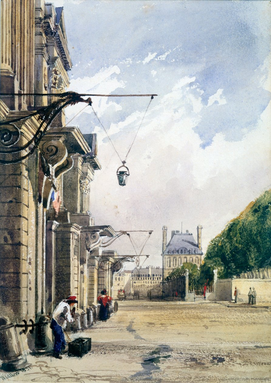 Rue de Rivoli, poblíž Tuileries, Paříž, 1831 od William Callow