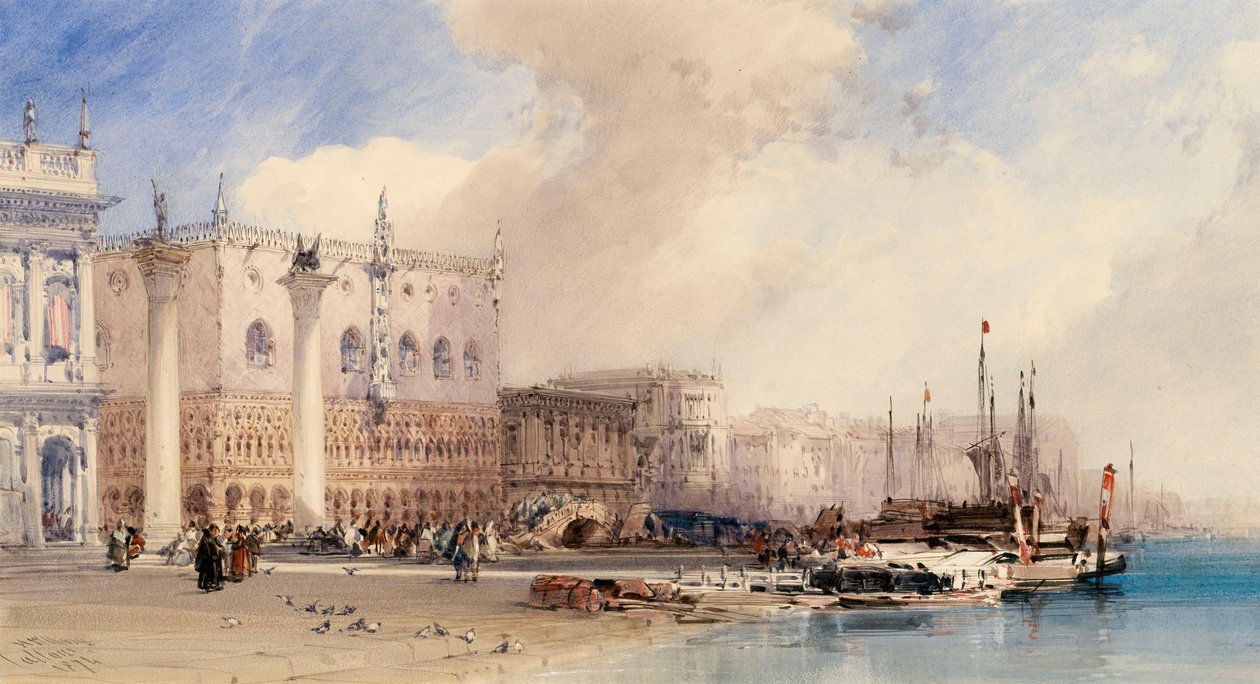 Dóžecí palác, Benátky, 1874 od William Callow