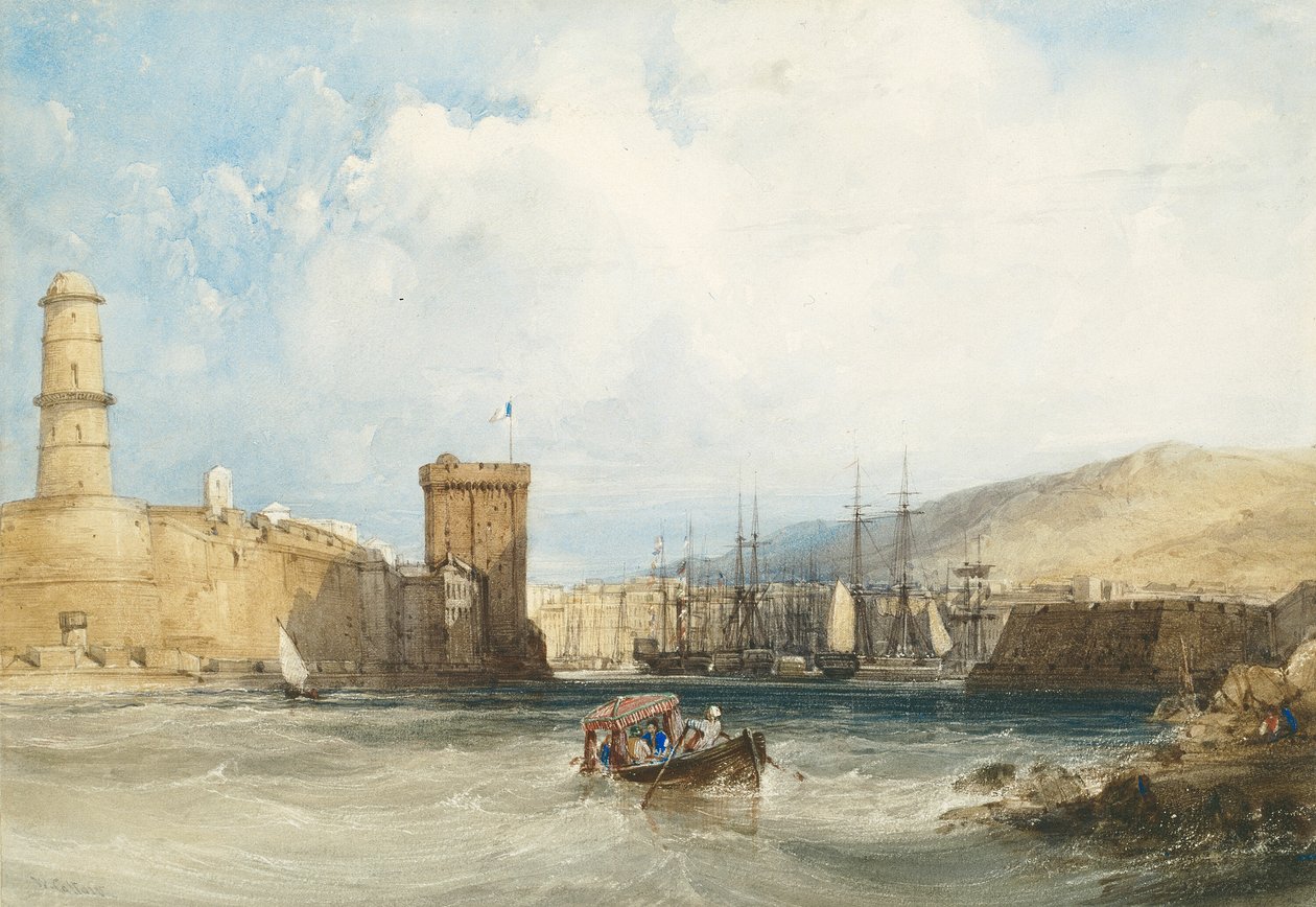 Vchod do přístavu Marseilles od William Callow