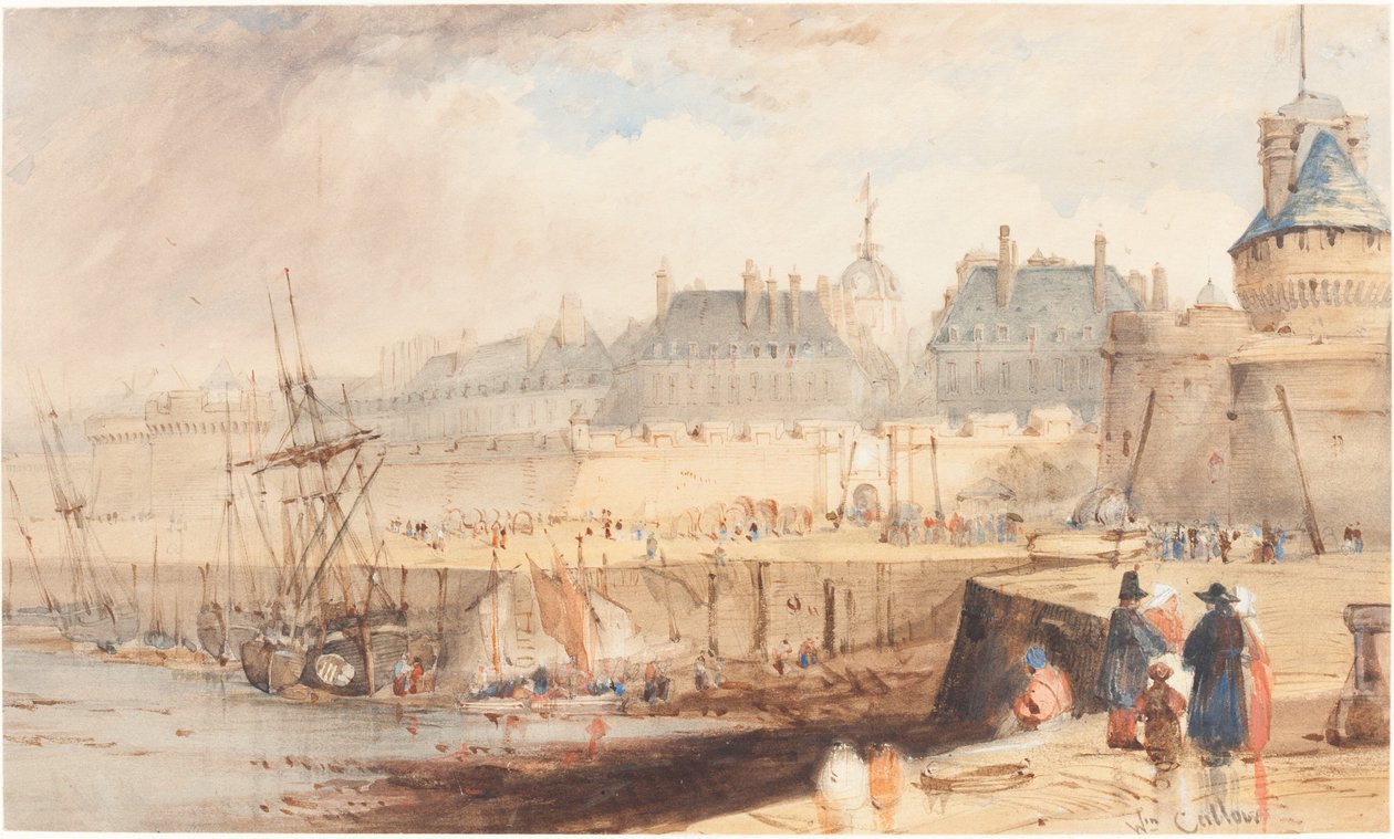 Přístav St. Malo při odlivu od William Callow